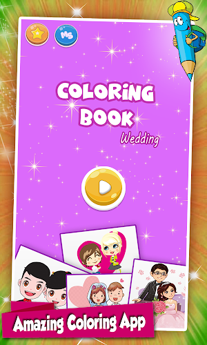 Wedding Coloring Pages Bride And Groom Screenshot 0