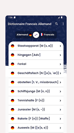 Dictionnaire Francais Allemand Screenshot 2