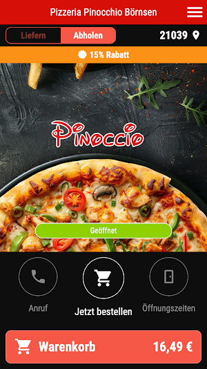 Pinoccio Lieferservice Screenshot 0