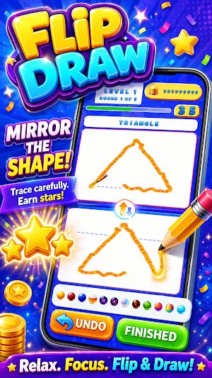 FlipDraw: Mirror Puzzle Screenshot 1