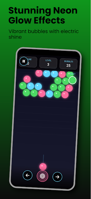 Neon Bubble Clash screenshot 2