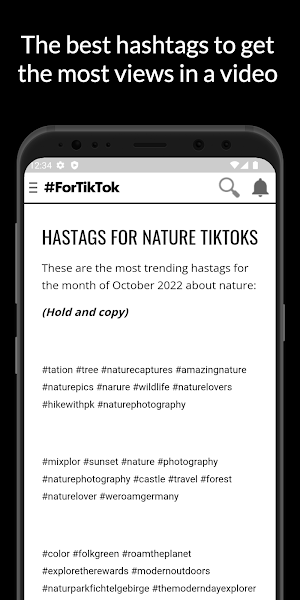 Hastags for Tik likes & follow Screenshot 1