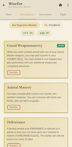 Lone Wolf Action Chart Screenshot 2