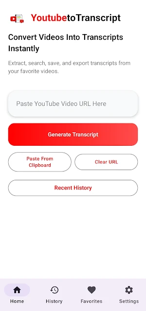 Youtube to Transcript Screenshot 0