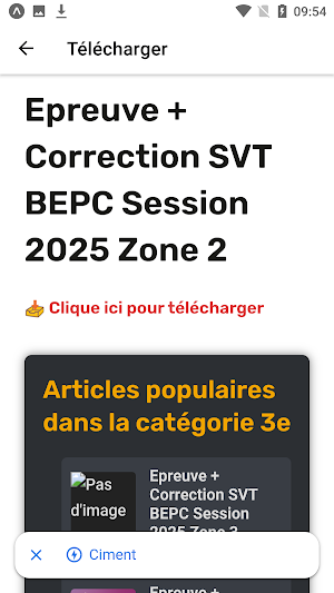 Epreuves BEPC Côte d'Ivoire Screenshot 3