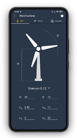 Wind turbine Calculator Screenshot 2