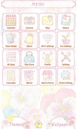 -Gentle Pansies- Theme +HOME Screenshot 2