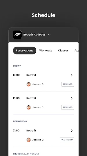 Retrofit Athletics Screenshot 2