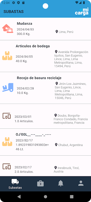 MiCarga Transportista Screenshot 1