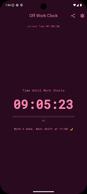 Off Work Clock Screenshot 2