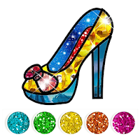 Glitter Rainbow Shoes Coloring Pages For Kids