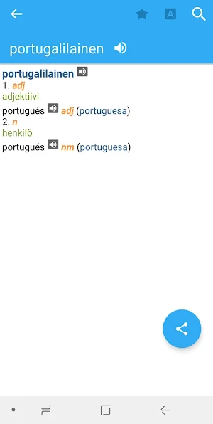 Spanish-Finnish Dictionary Screenshot 0