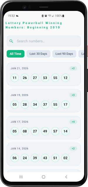 Powerball Winning Numbers Screenshot 1