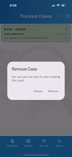 U.S. Immigration Case Tracker Screenshot 3