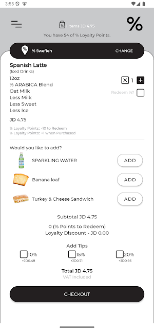 % ARABICA JORDAN Screenshot 2