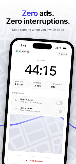DMV Driving Hours Log Screenshot 1