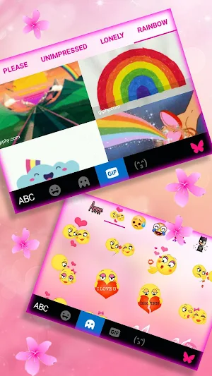 Romantic Cherry Blossom Keyboard Theme Screenshot 3
