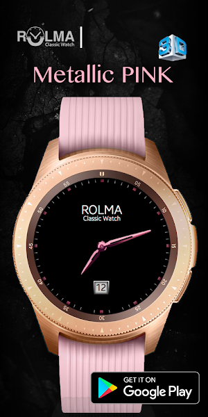 Rolma Metallic PINK Watchface Screenshot 1
