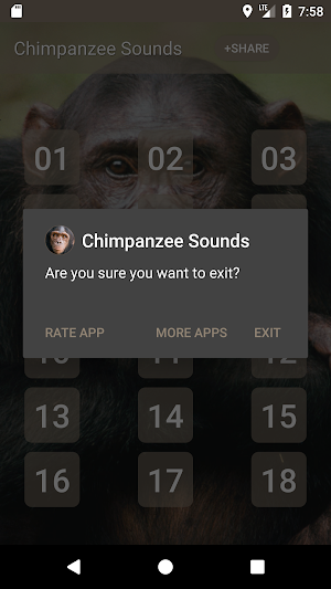 Chimpanzee Sounds Screenshot 2