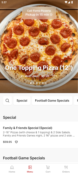 Cali-forno Pizzeria Screenshot 1