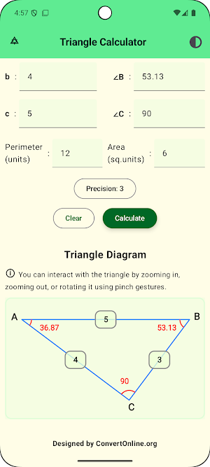 Triangle Calculator Screenshot 3