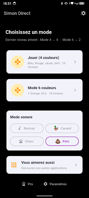Jeu de Simon – Direct Mémoire Screenshot 0