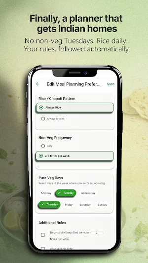 PlanNEat: Indian Meal Planner Screenshot 2