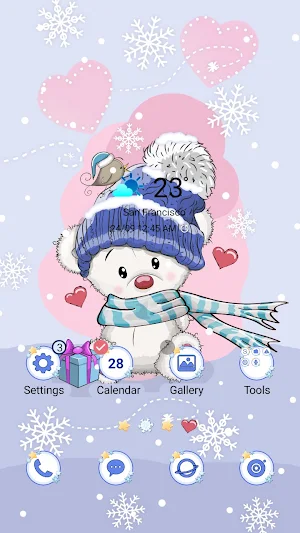 Lovely Winter Bear - Wallpaper Screenshot 0