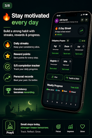 Pray5 – Daily Salah Tracker Screenshot 2