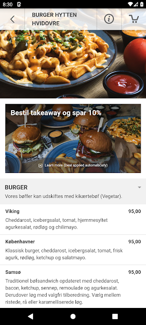 Burger Hytten - Afdelinger Screenshot 2