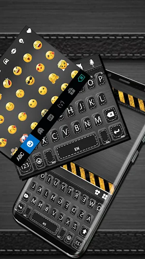 Sleek Black Leather Keyboard Background Screenshot 3