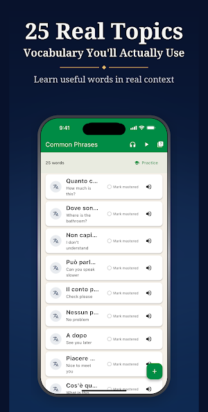 Learn Italian: 1000 Words Screenshot 1