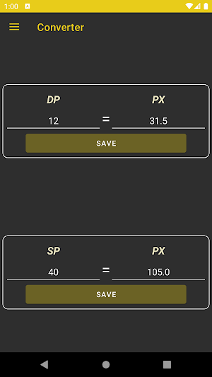 Dp-Px Android Converter Screenshot 1