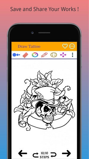 How to Draw Classic Tattoo Step by Step Screenshot 2