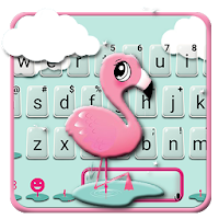 Cartoon Pink Flamingo Keyboard Theme
