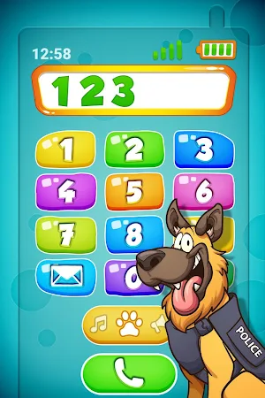 Baby Phone game for Kids 📱💬✉️🐶🔢🎵 Screenshot 0