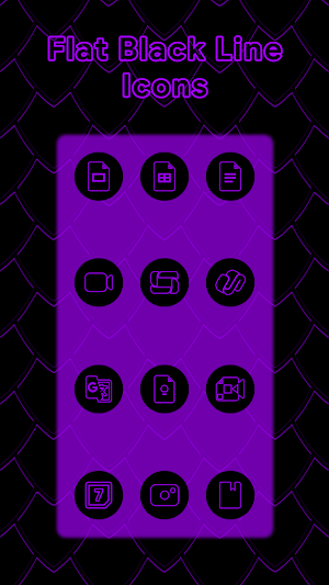 Purple On Black Line Icons Screenshot 1