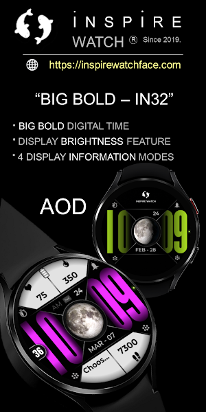 BIG BOLD Digital Moon Face 32 Screenshot 3