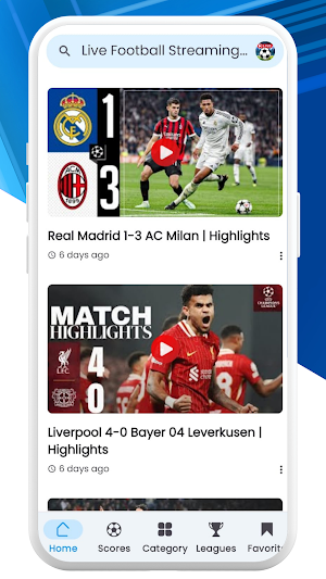 Live Football Streaming Match Screenshot 1