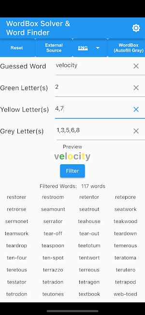 WordBox Solver and Word Finder Screenshot 1