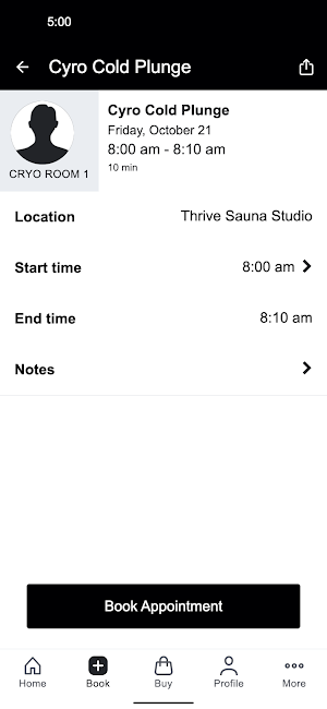 Thrive Sauna Studio Screenshot 2