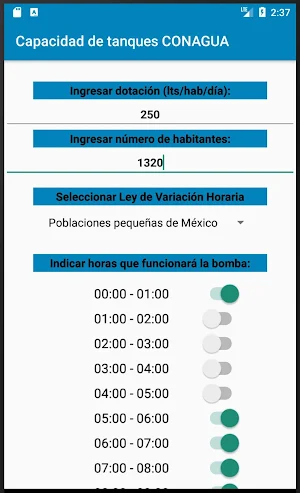 Capacidad de tanques CONAGUA Screenshot 2