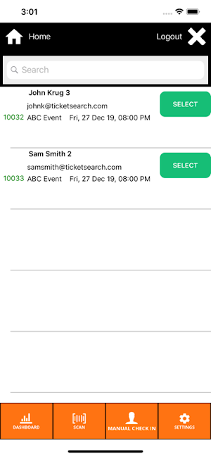 TicketSearch Scanning App Screenshot 0