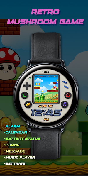 Retro Mushroom Game_Watchface Screenshot 0