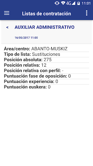 Listas Contratación Osakidetza Screenshot 2