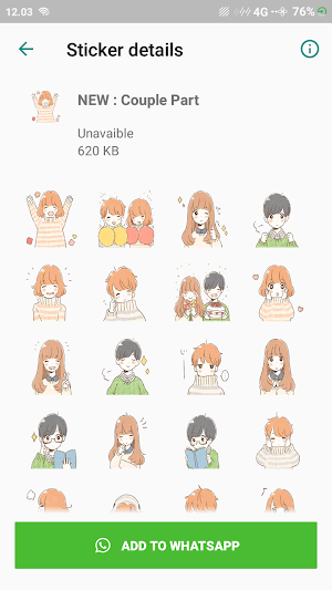 Couple Romantic Stickers For WhatsApp screenshot 7