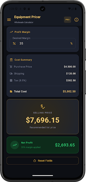 Equipment Price Calculator Screenshot 1