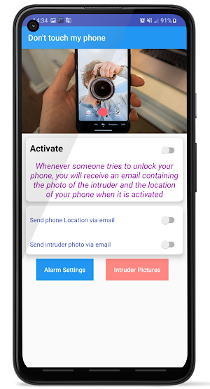 Don't Touch My Phone - smart security alarm Screenshot 1