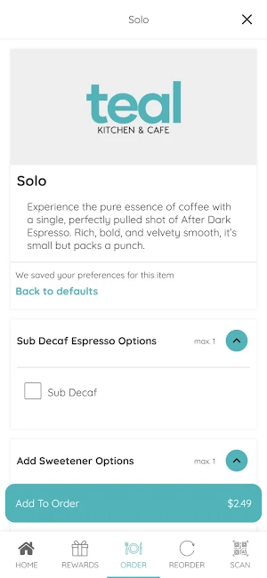 Teal Kitchen & Cafe Screenshot 3