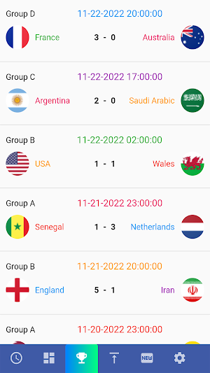 World Cup 2022 Match Schedules Screenshot 1